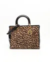 Dior Christian  Large Leopard Lady  Bag In Multi