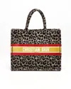 Dior Christian  Large Leopard Mizza Book Tote Bag In Multi