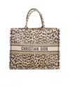 Dior Christian  Large Leopard Mizza Book Tote Bag In Brown