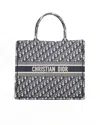 Dior Christian  Large Oblique Book Tote Bag In Blue