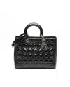 Dior Christian  Large Patent Lady  Bag In Black