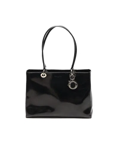Pre-owned Dior Christian  Large Patent Lady  Tote Bag In Black