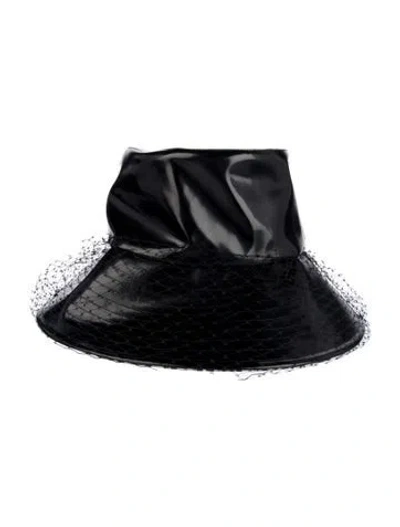 Pre-owned Dior Christian  Leather Bucket Hat Size 57 In Black