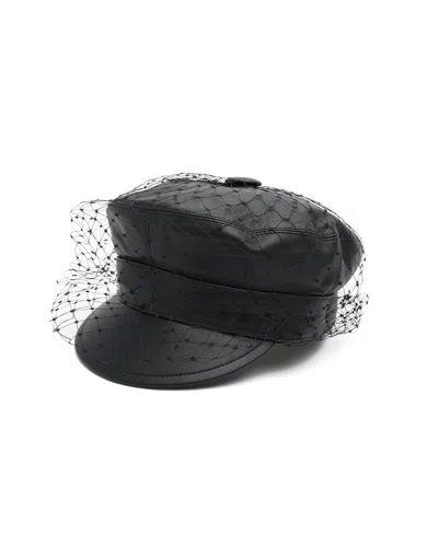 Pre-owned Dior Christian  Leather Newsboy Cap, Size 57
