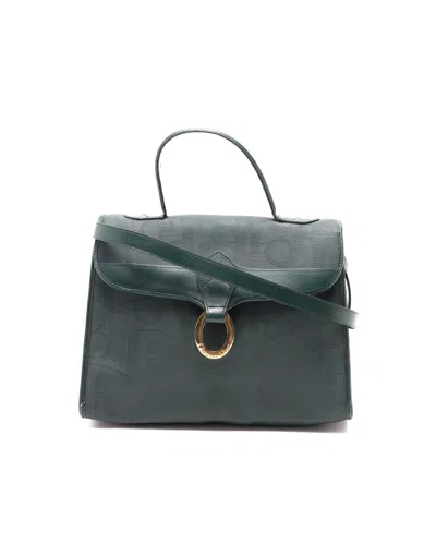 Dior Christian  Leather Top Handle Strap In Green