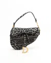 Dior Christian  Leopard Saddle Bag In Multi