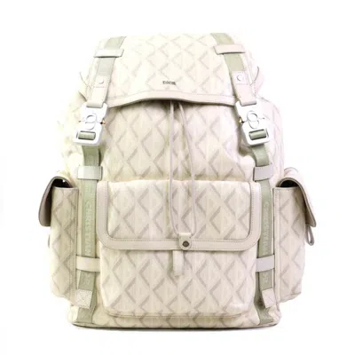 Pre-owned Dior Christian  Light Beige Coated Canvas Leather Backpack ()