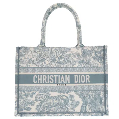 Pre-owned Dior Christian  Light Blue White Cotton Tote Bag () In Multi