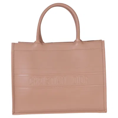Pre-owned Dior Christian  Light Pink Embossed Calfskin Medium Book Tote