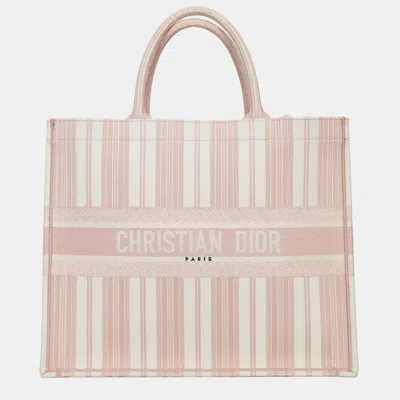Pre-owned Dior Christian  Light Pink Large Book Tote Bag