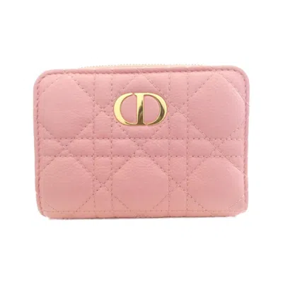 Pre-owned Dior Christian  Light Pink Leather Wallet (bi-fold) ()