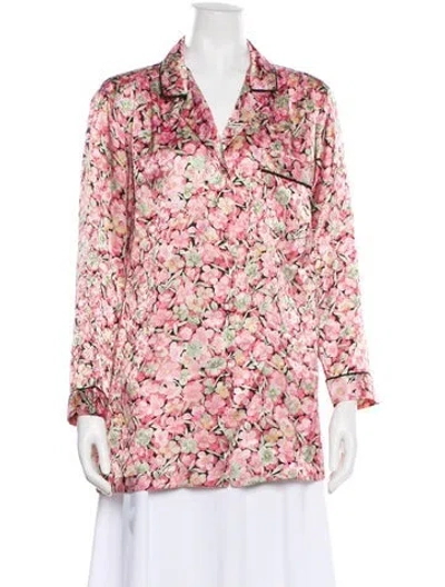 Pre-owned Dior Christian  Lingerie Floral Print Pajamas In Pink