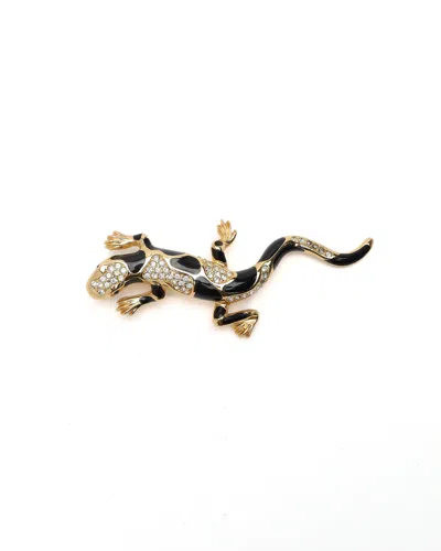 Dior Christian  Lizard Brooch In Gold
