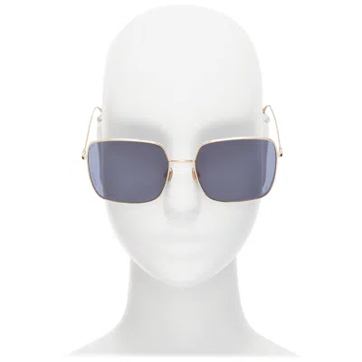 Pre-owned Dior Christian  Lksa9 Cd Logo Gold Trim Blue Square Frame Sunnies