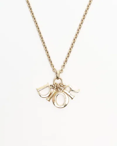 Dior Christian  Logo Charm Necklace