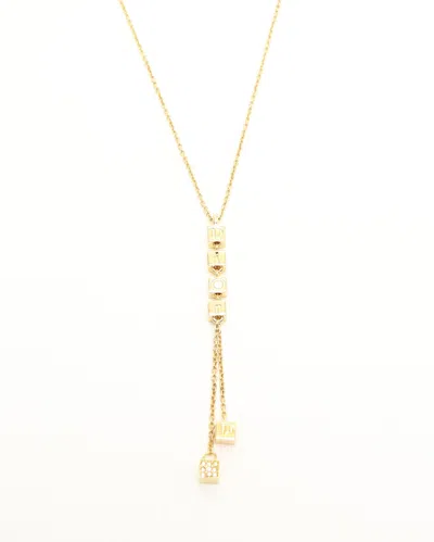 Dior Christian  Logo Charm Necklace In Gold