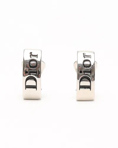 DIOR CHRISTIAN DIOR LOGO CLIP-ON EARRINGS