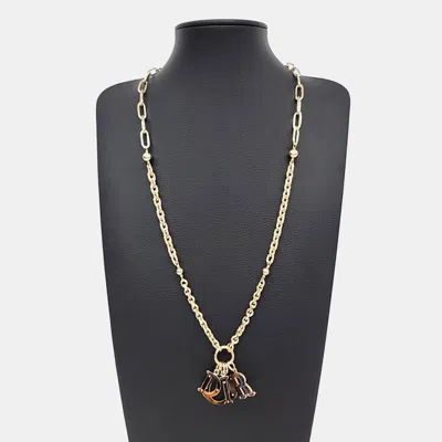 Pre-owned Dior Christian  Logo Gold Necklace