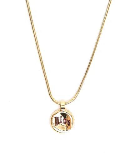 Dior Christian  Logo Necklace In Transparent