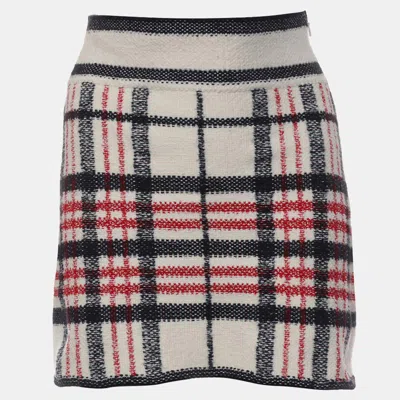 Pre-owned Dior Christian  Logo Plaid Mini Skirt In Multicolor