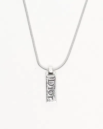 Dior Christian  Logo Plate Halskette