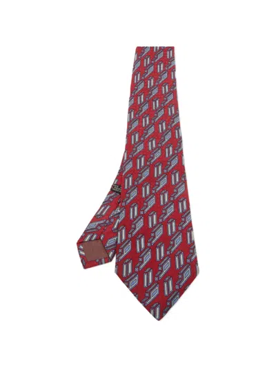 Pre-owned Dior Christian  Logo-pattern Tie In Red