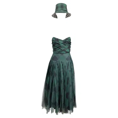 Pre-owned Dior Christian  Maria Grazia Chiuri Fall 2019 Check Set Green Black