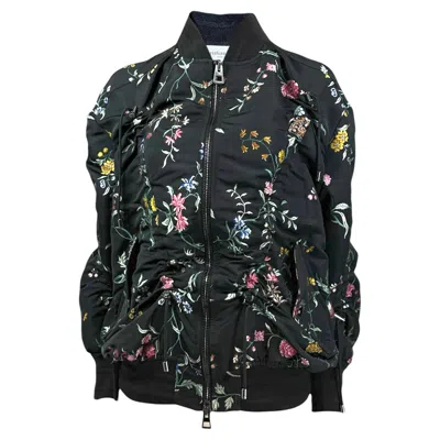Pre-owned Dior Christian  Maria Grazia Chiuri Spring 2033 Look 64 Bombers Floral Jacket In Black