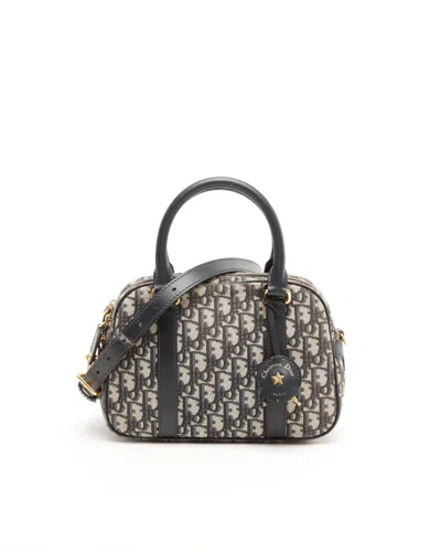 Dior Christian  Medium D-vibe Bowling Bag In Gray