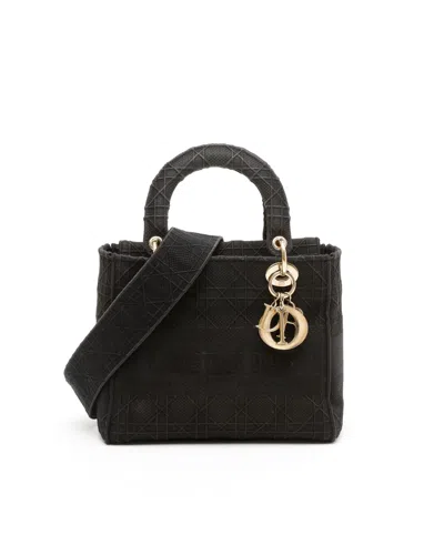 Dior Christian  Medium Lady D-lite Bag In Black