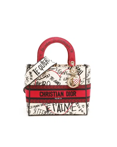 Dior Christian  Medium Lady D-lite Amour Graffiti Bag In Multi