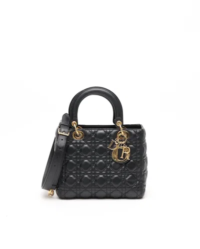 Dior Christian  Medium Lady  Bag In Black