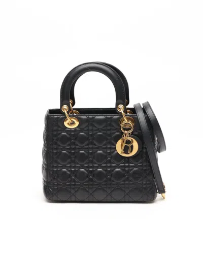 Dior Christian  Medium Lady  Bag In Black