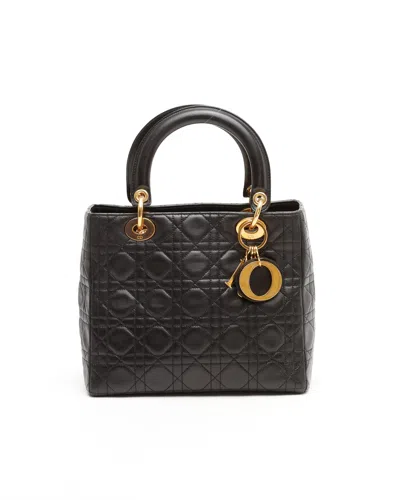 Dior Christian  Medium Lady  Bag In Black
