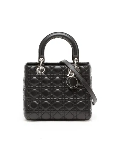Dior Christian  Medium Lady  Bag In Black
