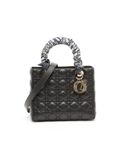 Dior Christian  Medium Lady  Bag In Black