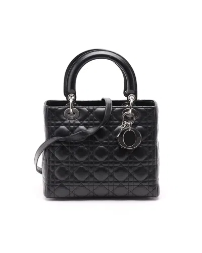 Dior Christian  Medium Lady  Bag In Black