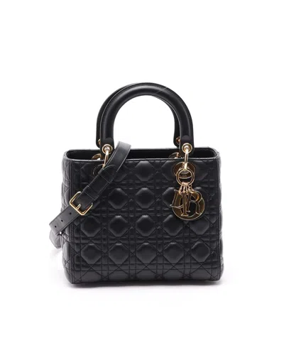 Dior Christian  Medium Lady  Bag In Black
