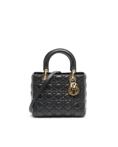 Dior Christian  Medium Lady  Bag In Black