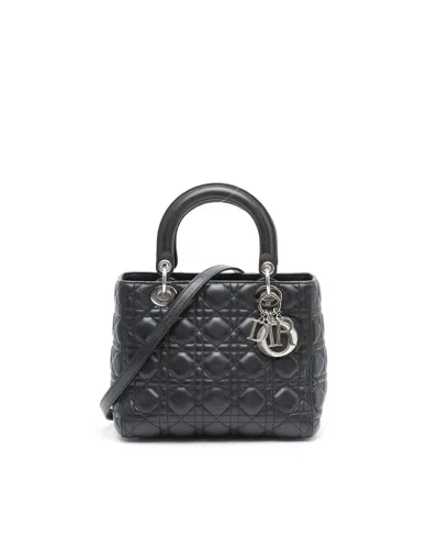 Dior Christian  Medium Lady  Bag In Black