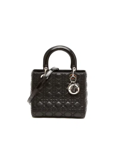 Dior Christian  Medium Lady  Bag In Black