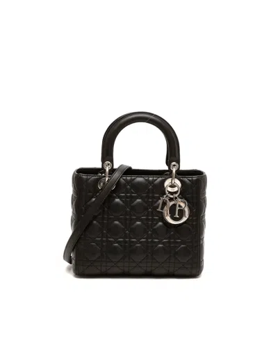 Dior Christian  Medium Lady  Bag In Black