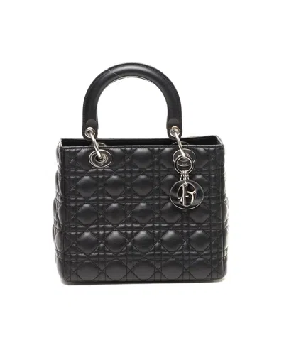 Pre-owned Dior Christian  Medium Lady  Bag In Black