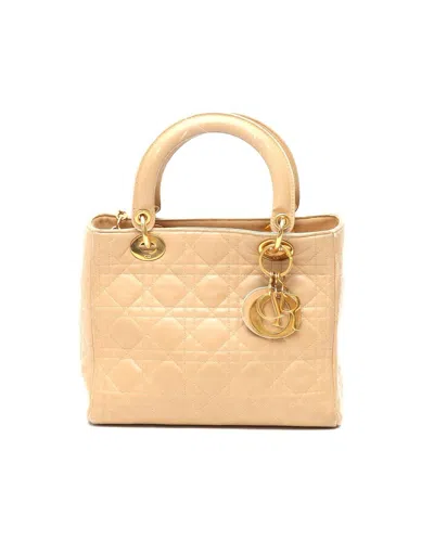 Dior Christian  Medium Lady  Bag In Gold