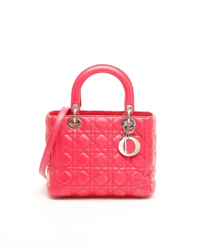 Dior Christian  Medium Lady  Bag In Pink