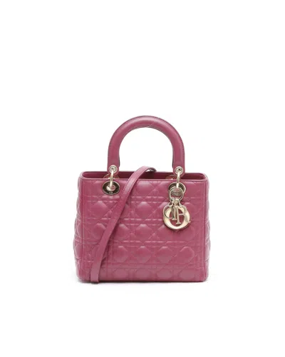 Dior Christian  Medium Lady  Bag In Pink