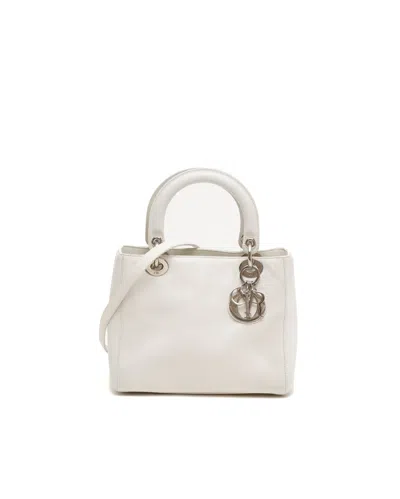 Dior Christian  Medium Lady  Bag In White