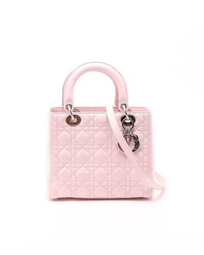 Dior Christian  Medium Lady  Handbag In Pink
