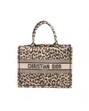 Dior Christian  Medium Leopard Book Tote Bag In Multi