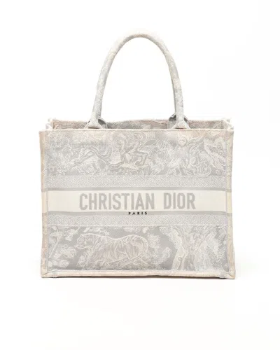 Dior Christian  Medium Oblique Book Tote Bag In Gray